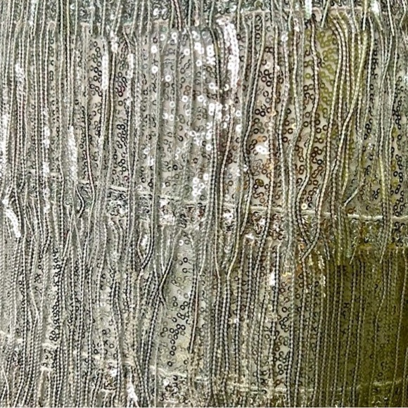 Silver Sequin Lace Up Dress Size M Medium NEW - Picture 10 of 12